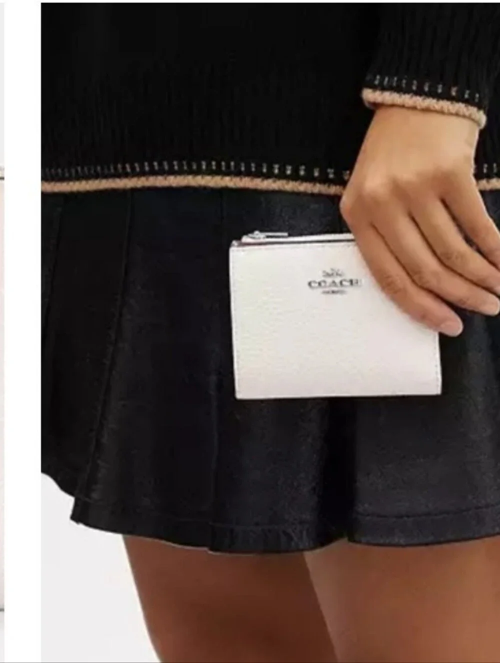 Coach Cream Refined Pebbled Leather Wallet
